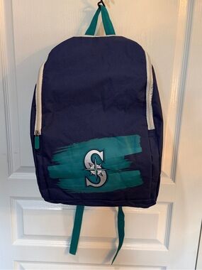 Seattle Mariners Navy Backpack with Teal Seattle Mariners Logo